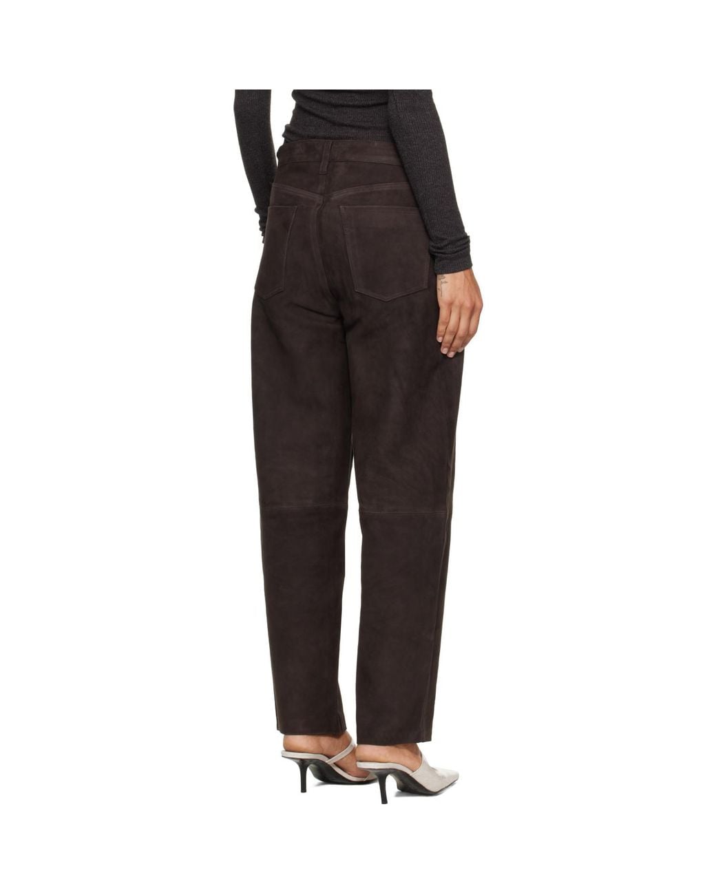 Citizens of Humanity Black Miro Relaxed Suede Pants