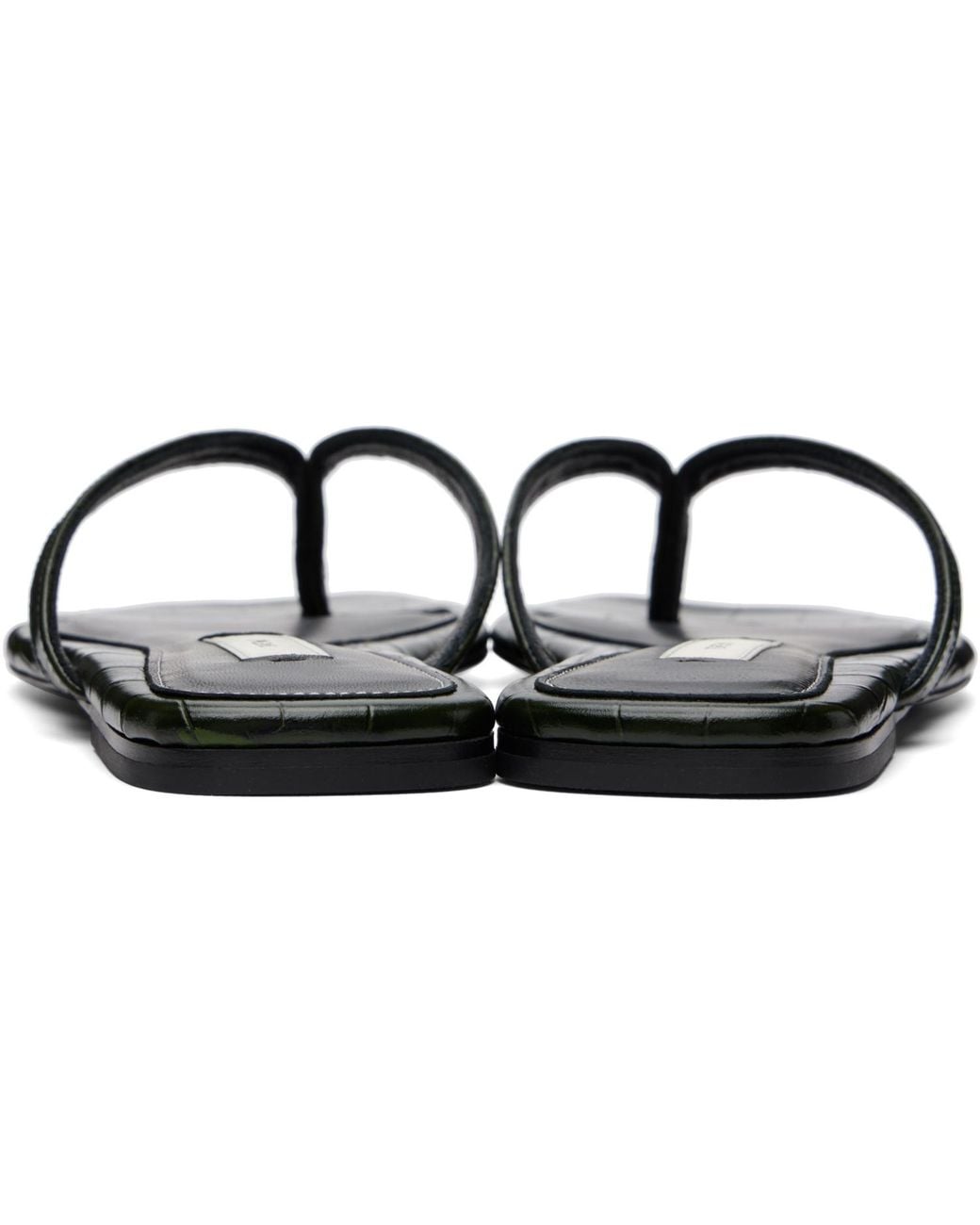 Totême  Black Croco-embossed Flip-flops