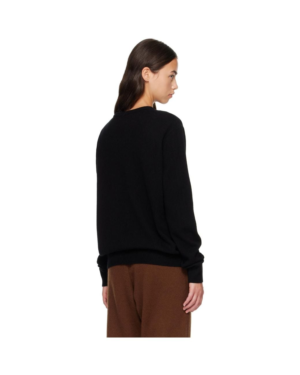 Entire studios Black Knit Cashmere Crewneck Sweater
