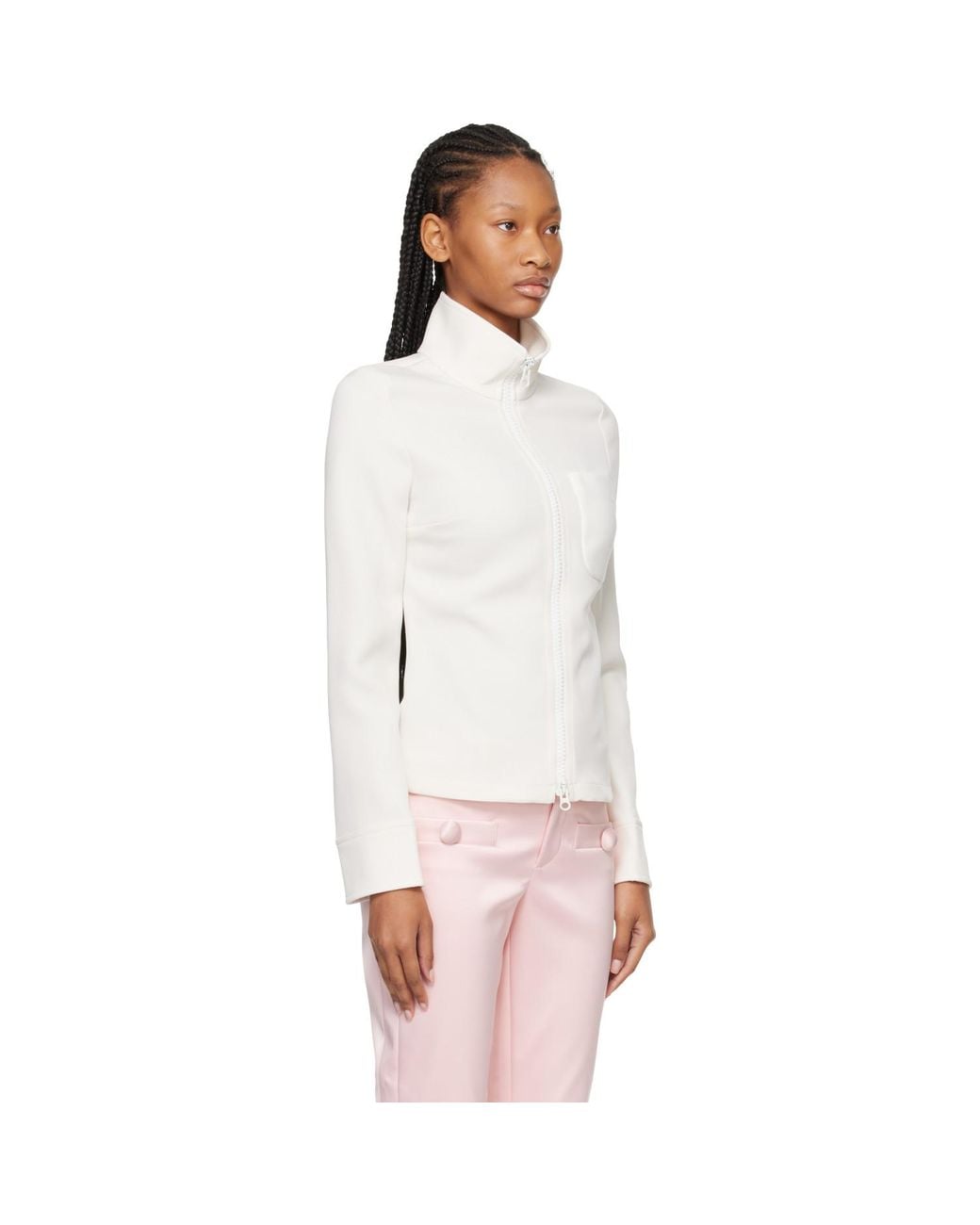Courreges White Zipped 1-Pocket Twill Top