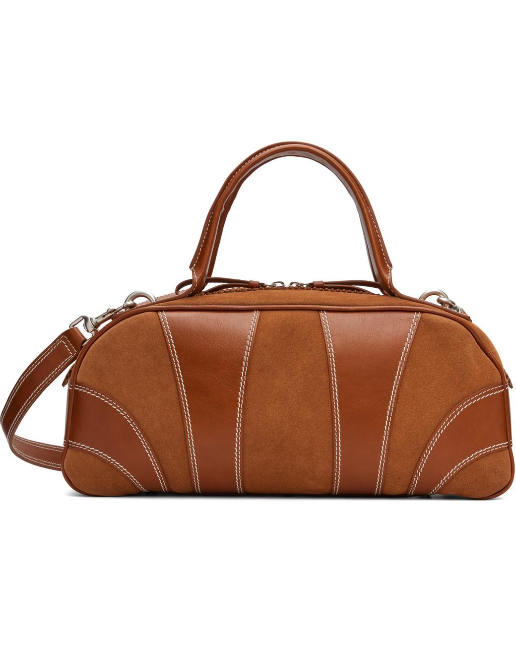 Dries Van Noten Brown Medium East West Bowling Bag