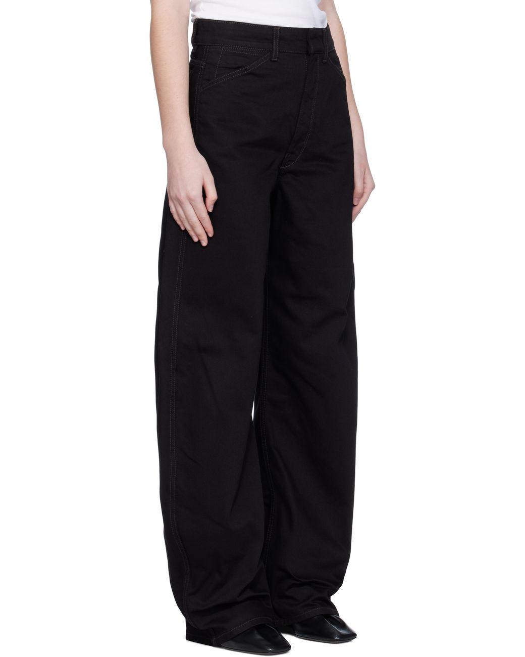 Lemaire Black High Waisted Curved Jeans