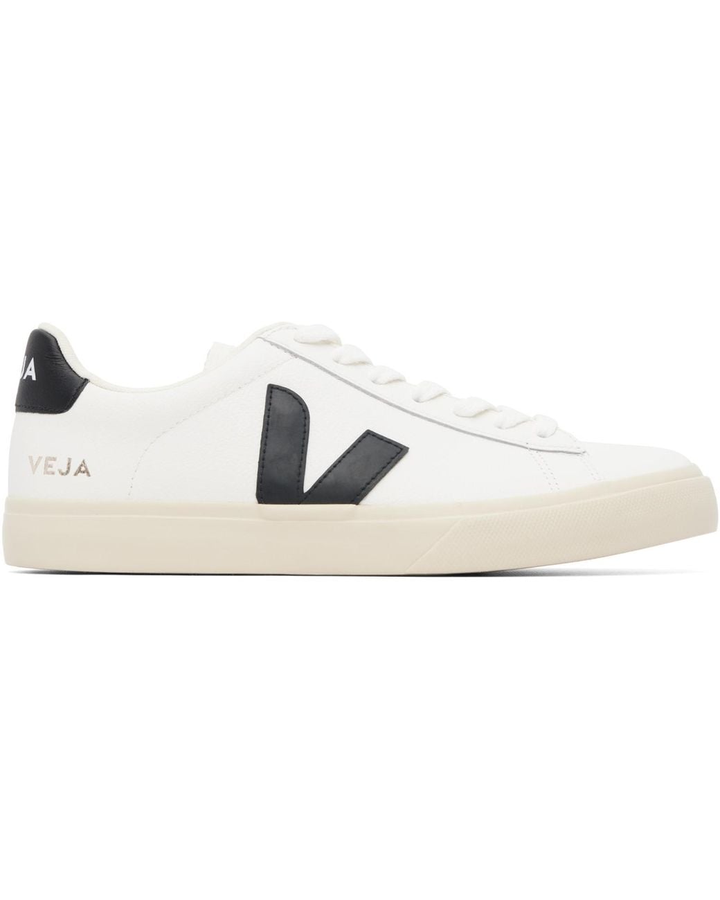 Veja Black Campo Leather Sneakers for men