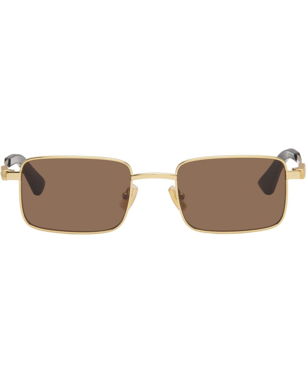 Bottega Veneta Black Classic Rectangular Sunglasses