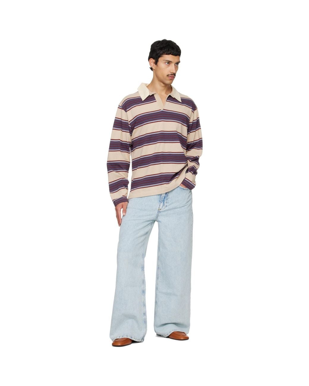 Sanderlak Red Striped Jersey Polo for men