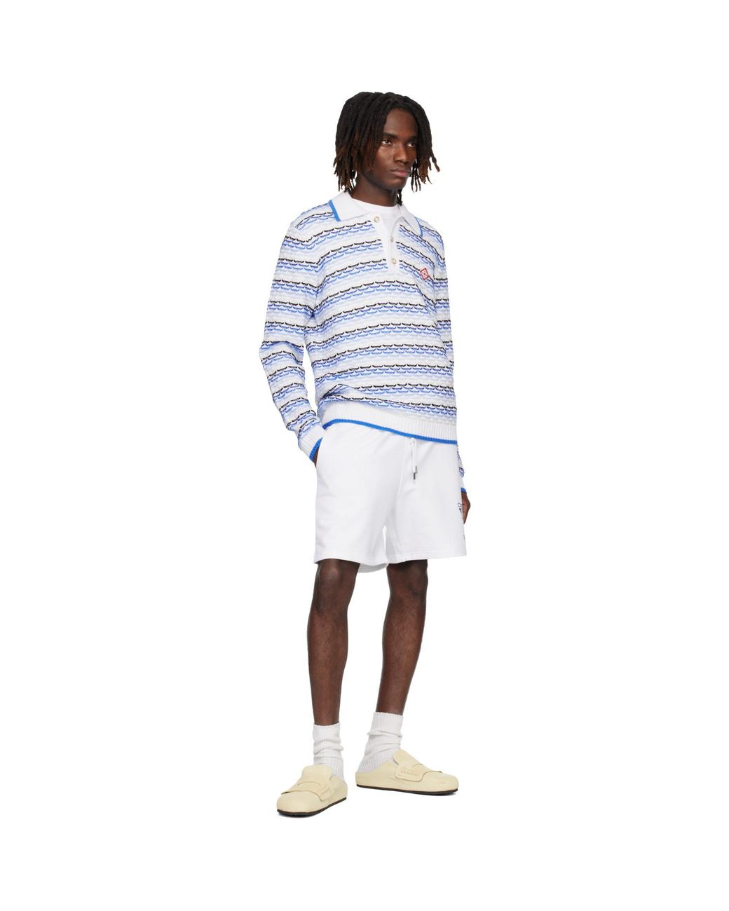 Casablanca White Sweat Shorts for men