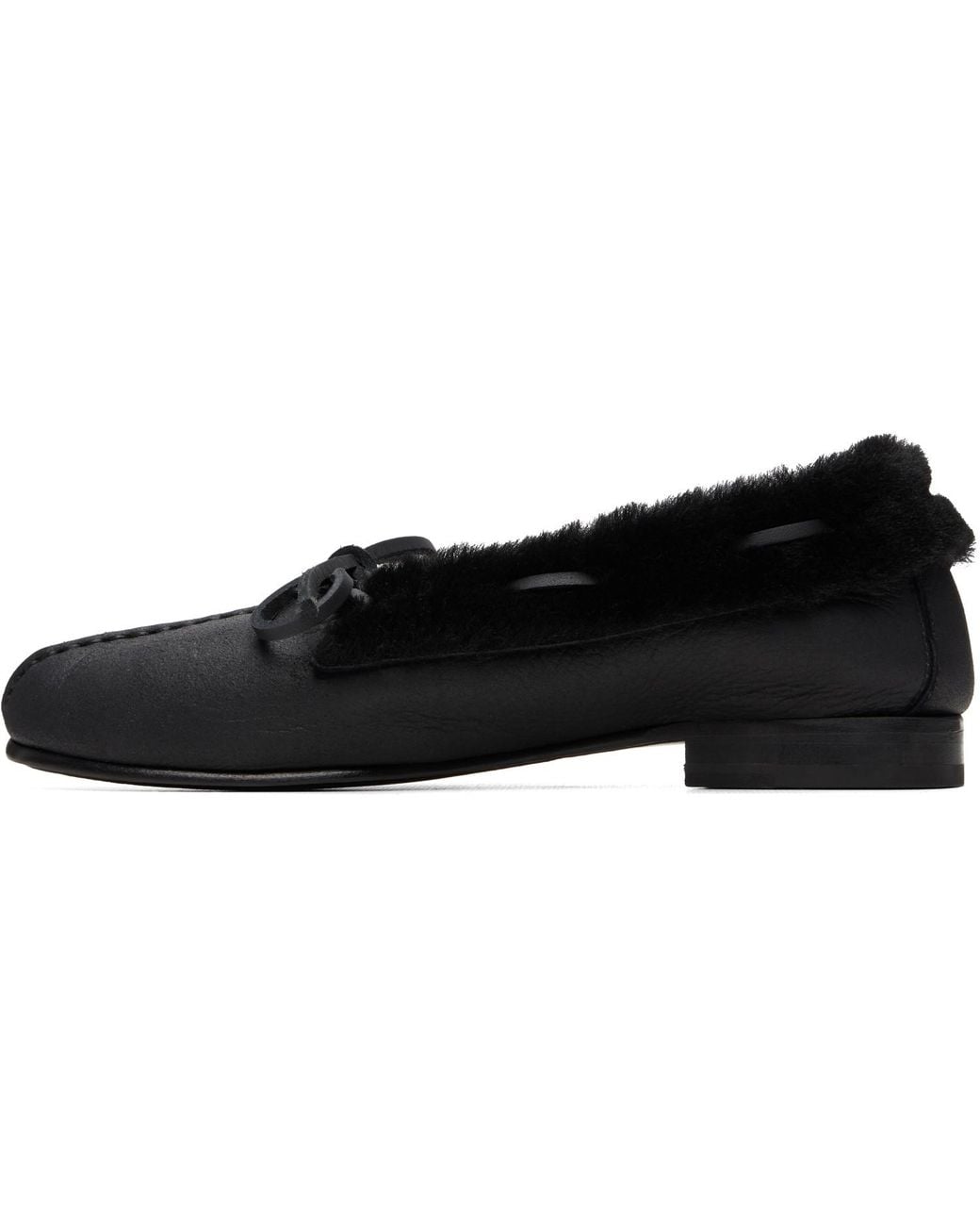 Hereu Black Tilla Shearling Loafers