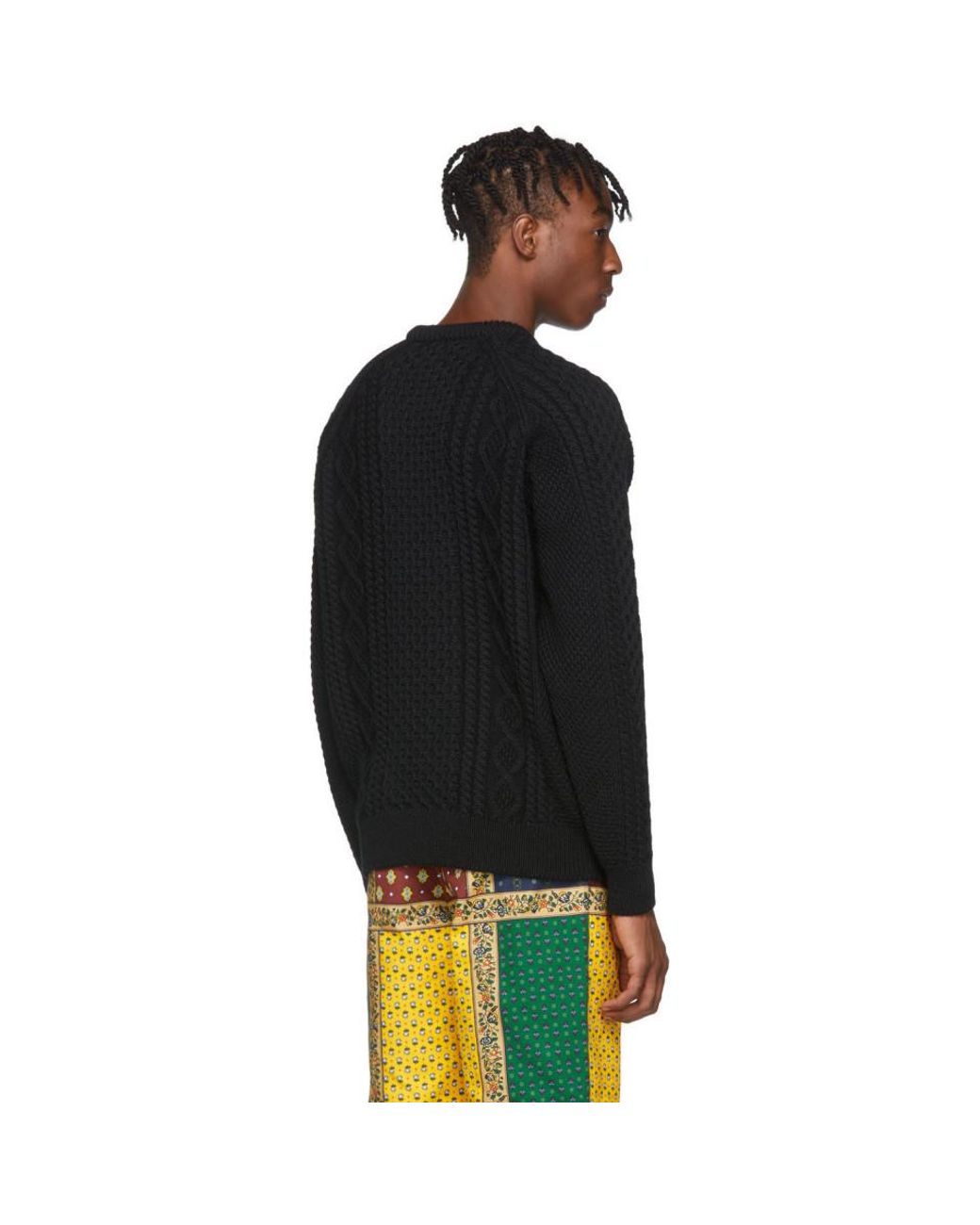 Noah Men's Black Fisherman Sweater