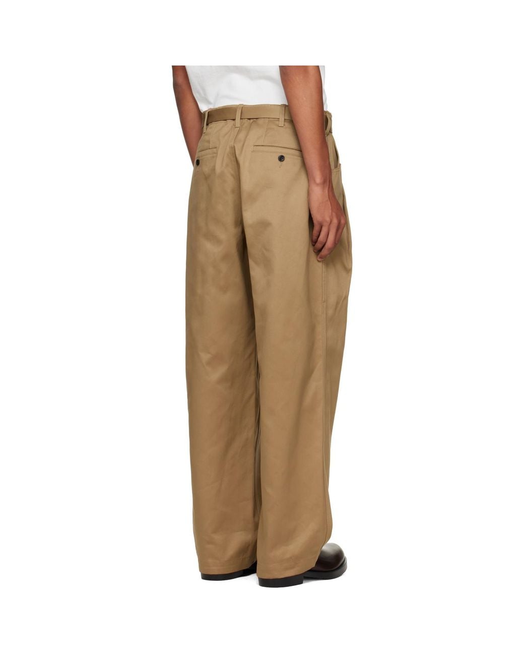 Sacai Natural Cotton Chino Trousers for men