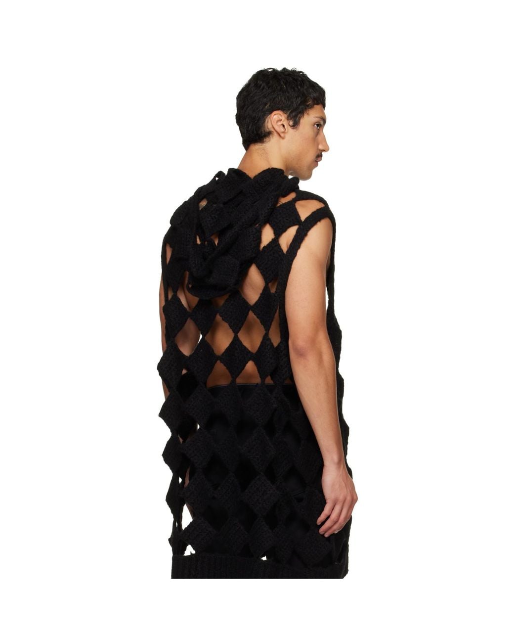 Rick Owens Black Tower Sarutanya Hooded Tank Top for men
