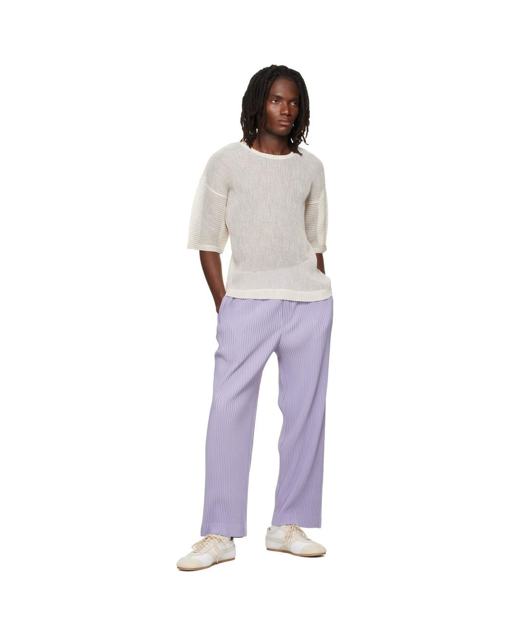 Homme Plissé Issey Miyake Purple Monthly Colors July Trousers for men