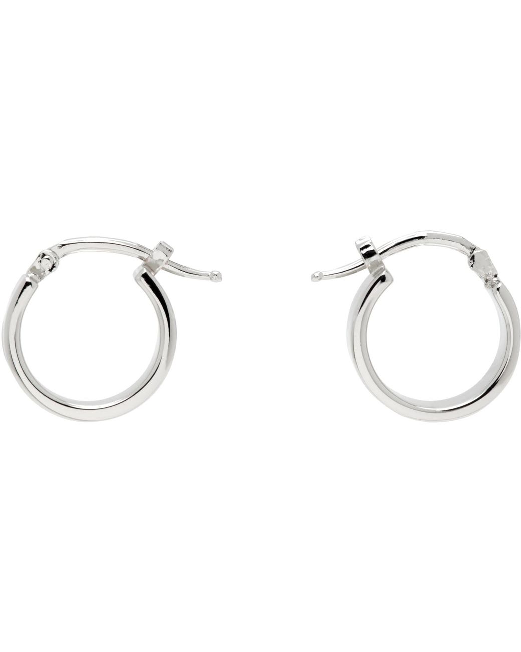 MM6 by Maison Margiela White Numeric Hoop Earrings for men