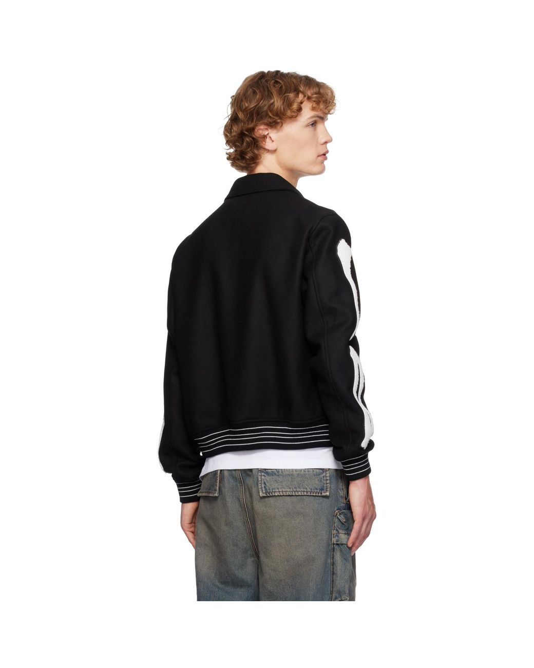 Amiri Black Bones Bomber Jacket for men