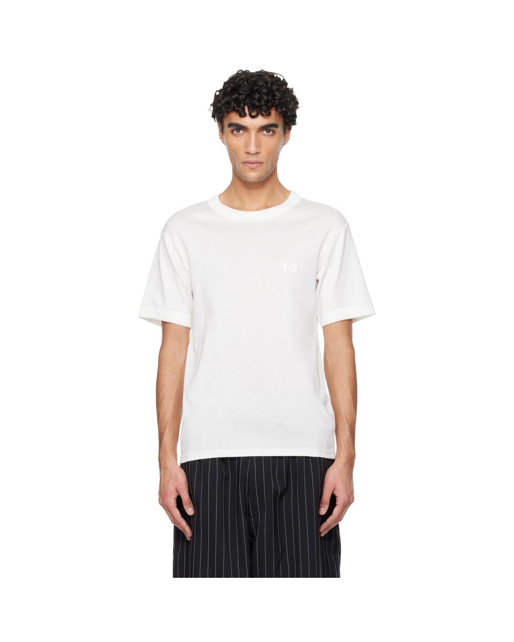 Y-3 White Slim Short Sleeve T-shirt for men