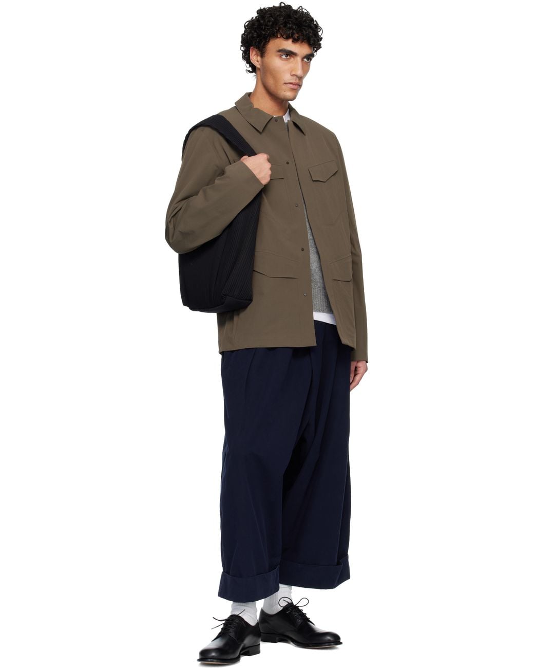 Homme Plissé Issey Miyake Black Rounded Square Tote for men