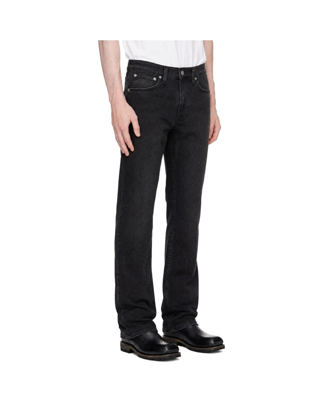Nudie Jeans Black Lean Dean Jeans for men