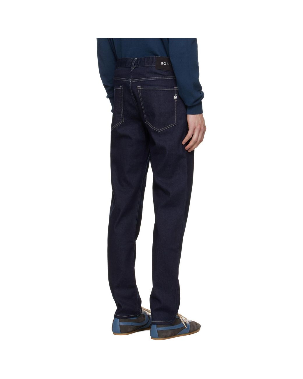 Boss Blue Straight-Fit Stretch Jeans for men