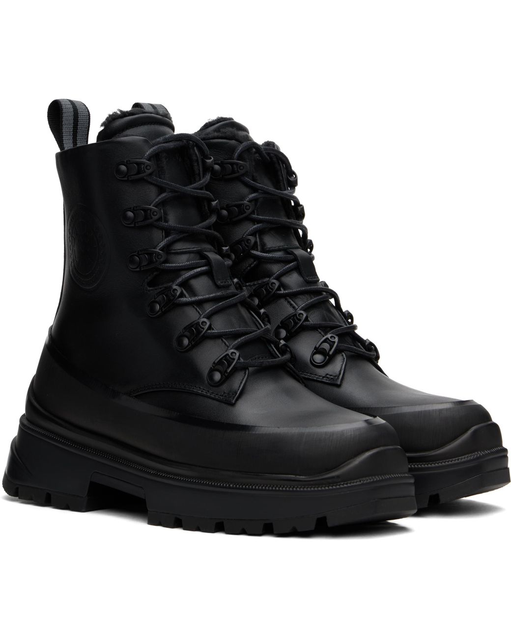 Canada Goose Black Kya Lace-Up Boots