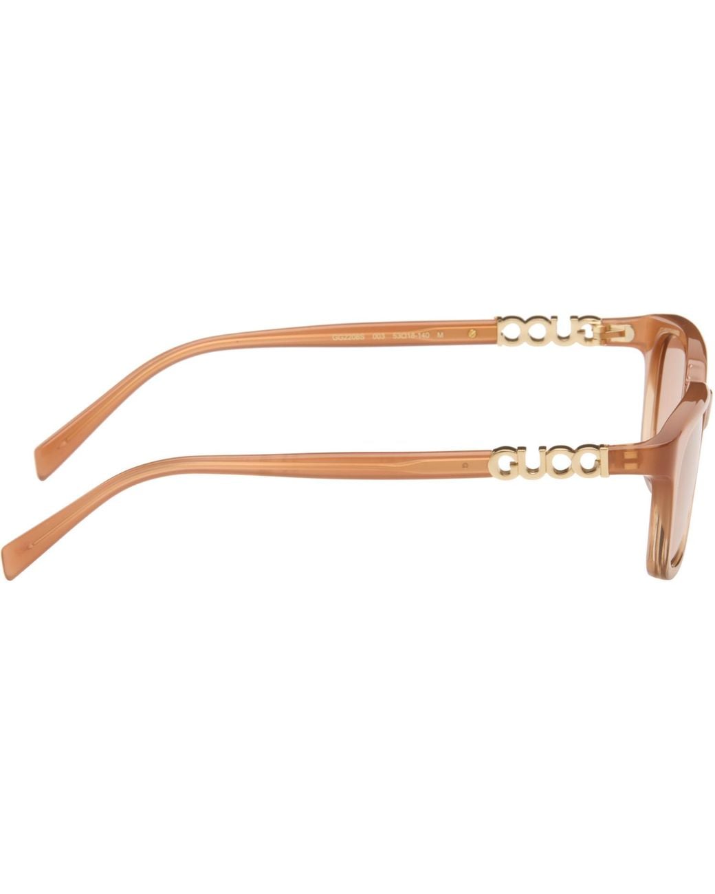 Gucci Brown Rectangular-Frame Sunglasses