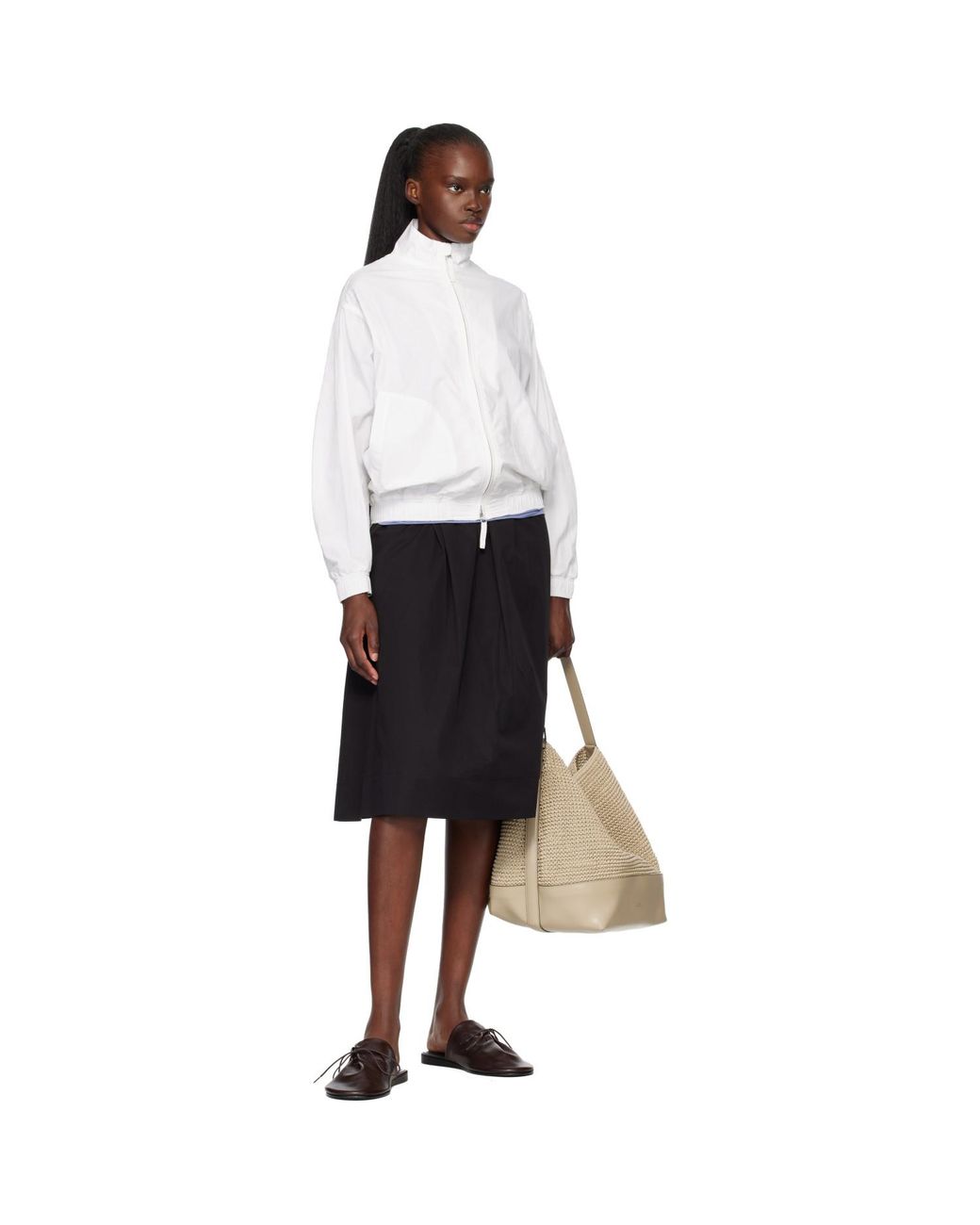 NOTHING WRITTEN White Panny Harrington Jacket