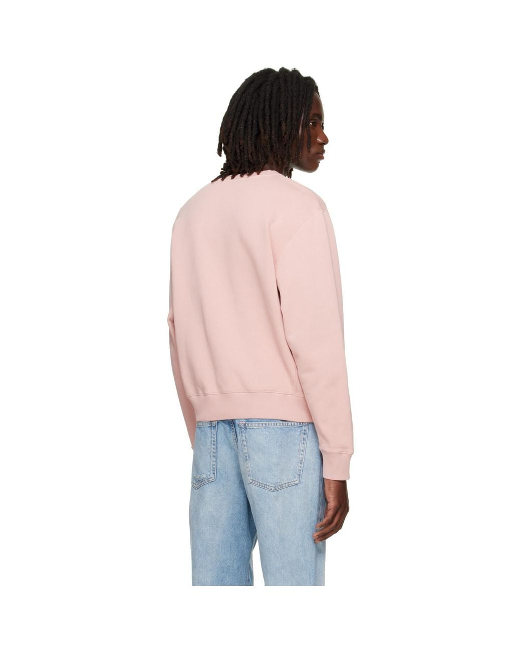Acne Red Logo Fleece Sweatshirt for men