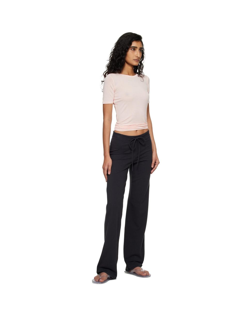 Skims Black Sheer Modal Long T-Shirt