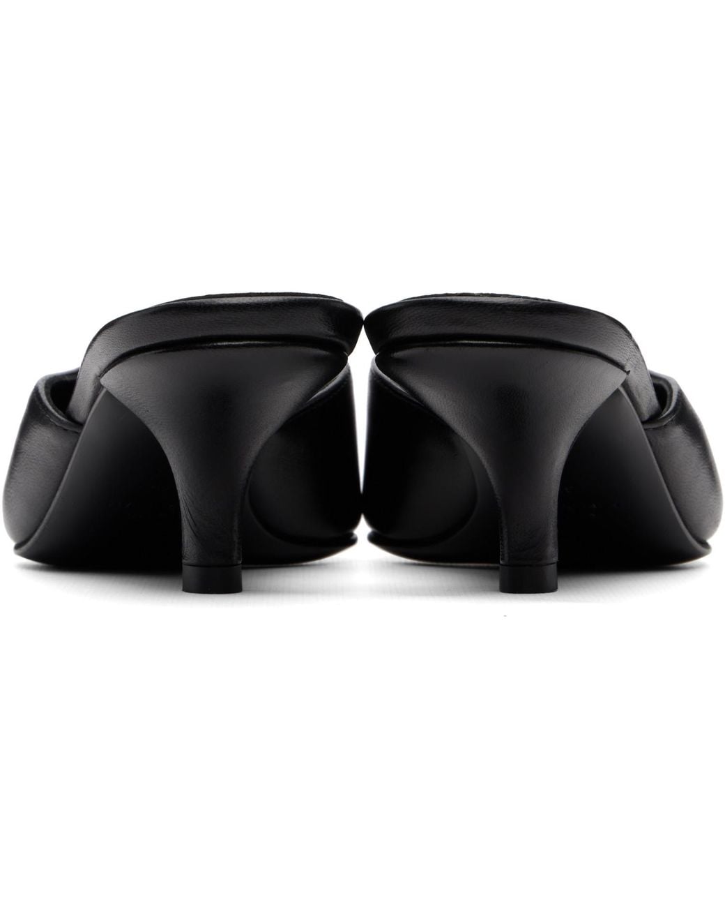 Totême Black Sharp Nappa Mule Heels