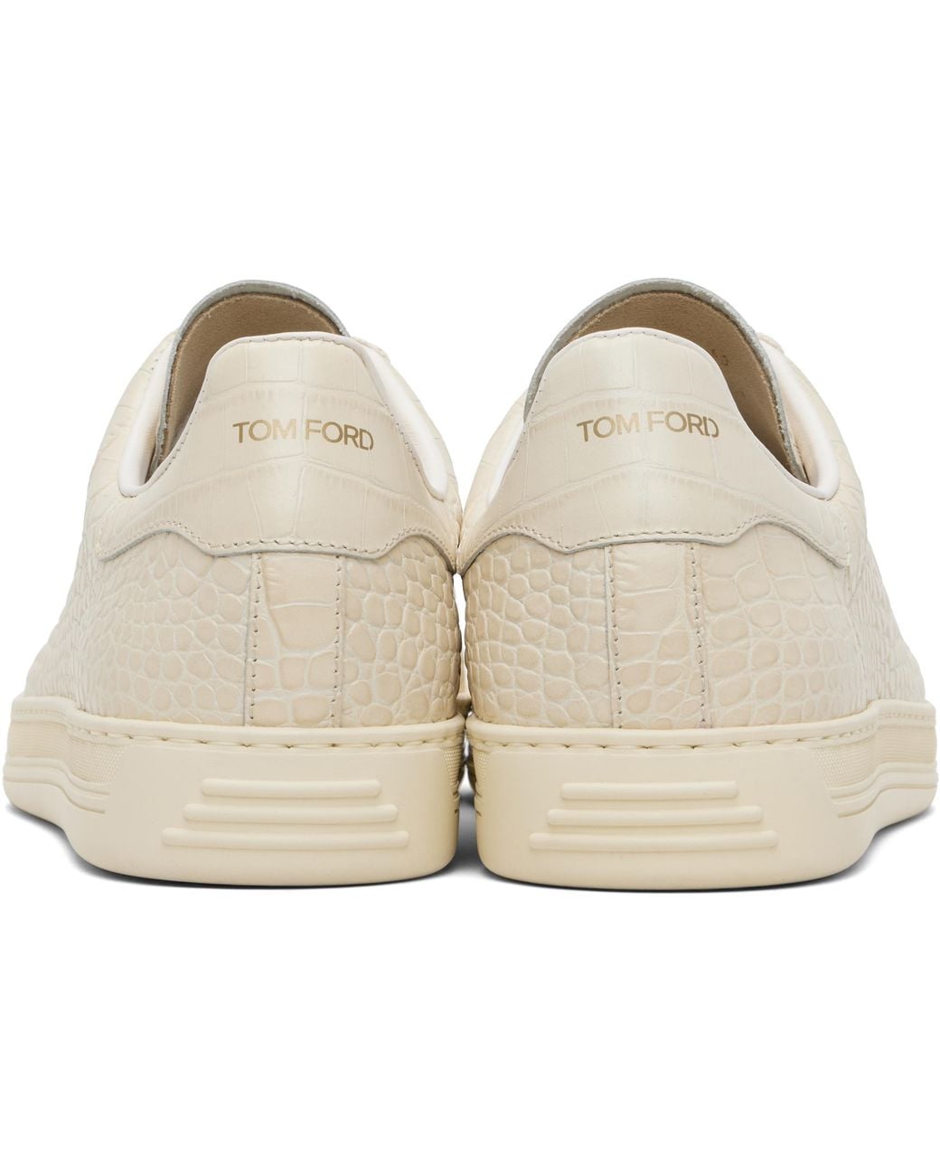 Tom Ford Black Off- Printed Alligator Warwick Sneakers for men