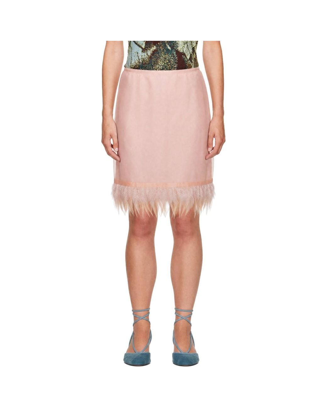 Staud Pink Lark Midi Skirt