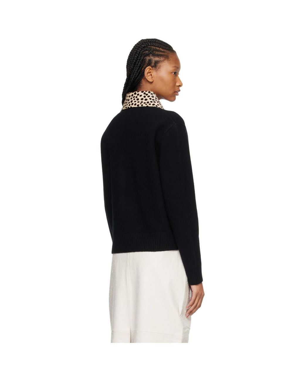 Rohe Black Cheetah Collar Cardigan