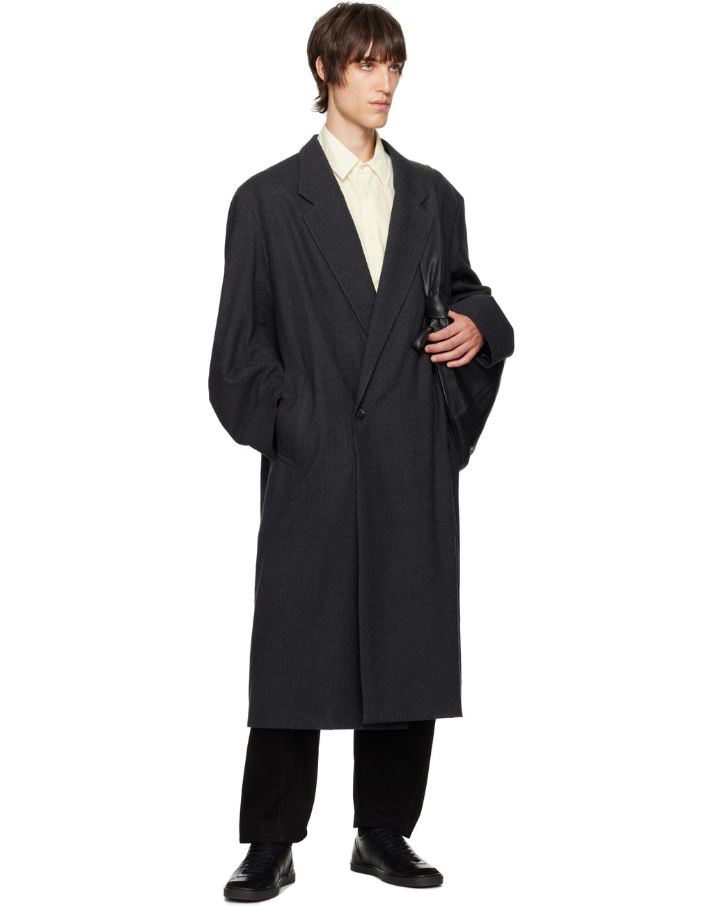 Lemaire Maxi Double Breasted Coat in Black for Men | Lyst Canada