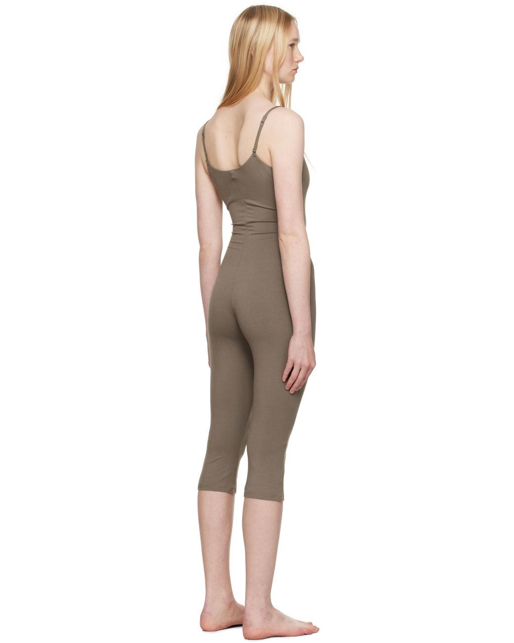 Skims Taupe Smooth Layers Capri Catsuit in Black | Lyst