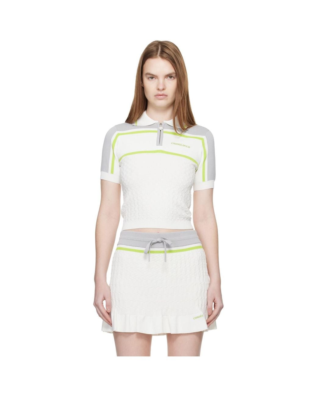 Casablanca White Tennis Polo