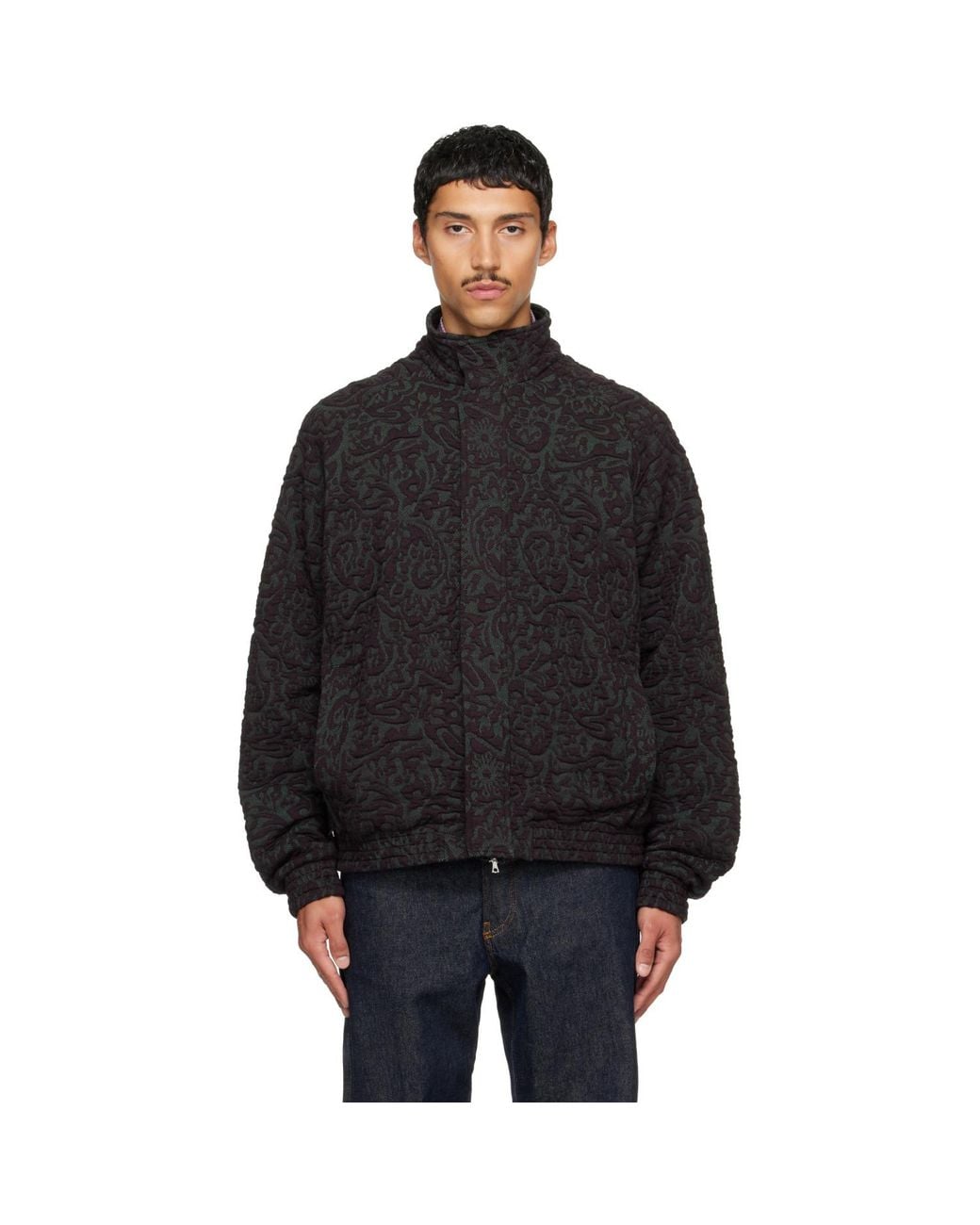 Dries Van Noten Black Jacquard Jacket for men
