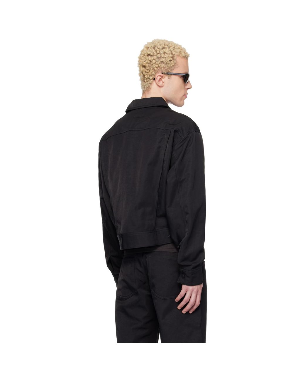 Fear Of God Black Textured Nylon Trucker Jacket for men