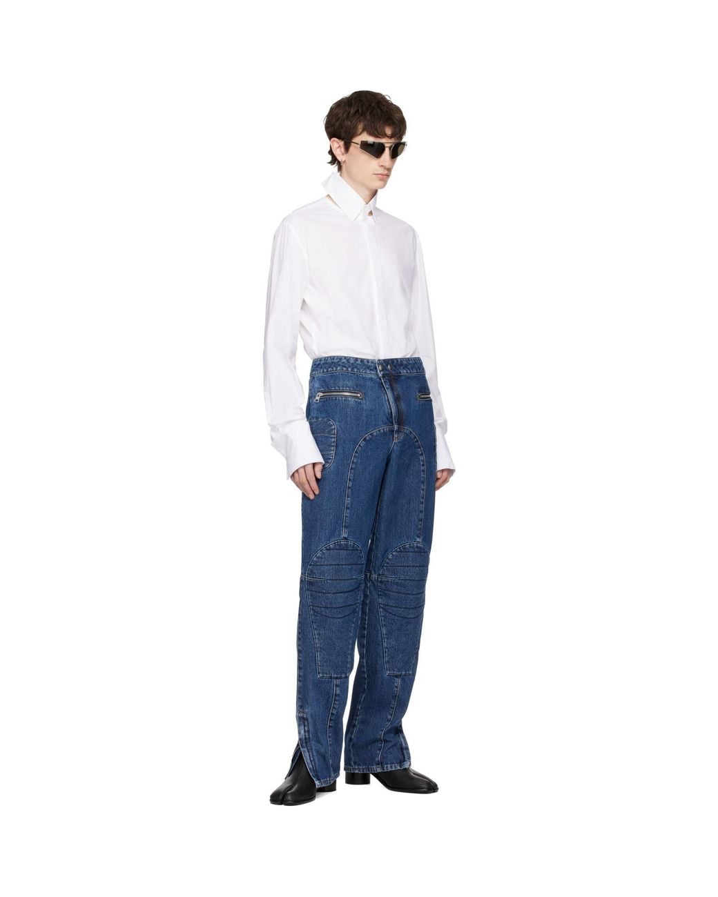 Jean Paul Gaultier Blue Patchwork Jeans for men