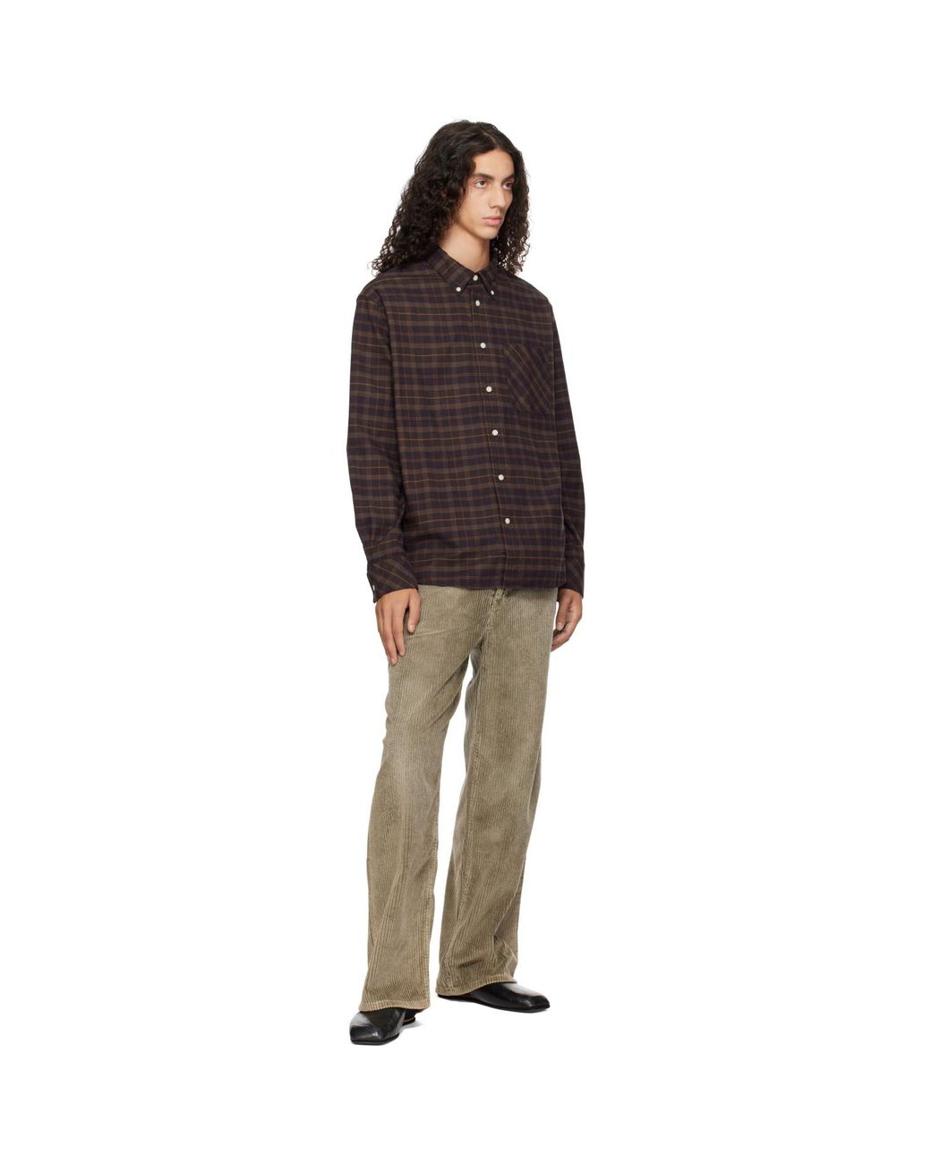 Barbour Brown Mineral Tartan Long-Sleeved Shirt for men