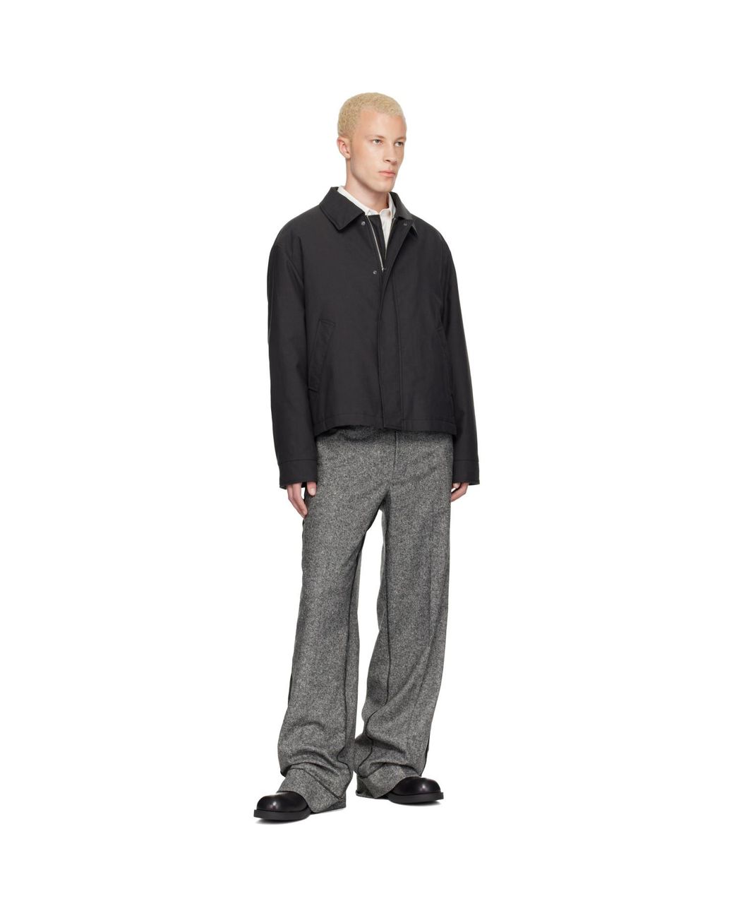MM6 by Maison Margiela Black Insulated Cotton Wool Jacket for men