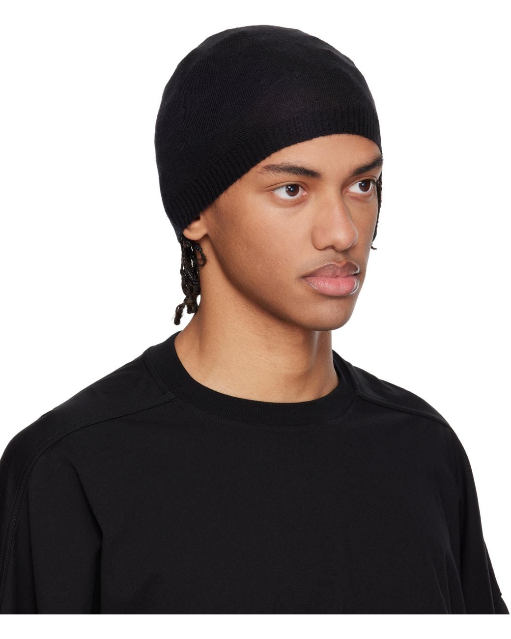 メンズ Rick Owens ブラック Temple Rasato ニットビーニー Black