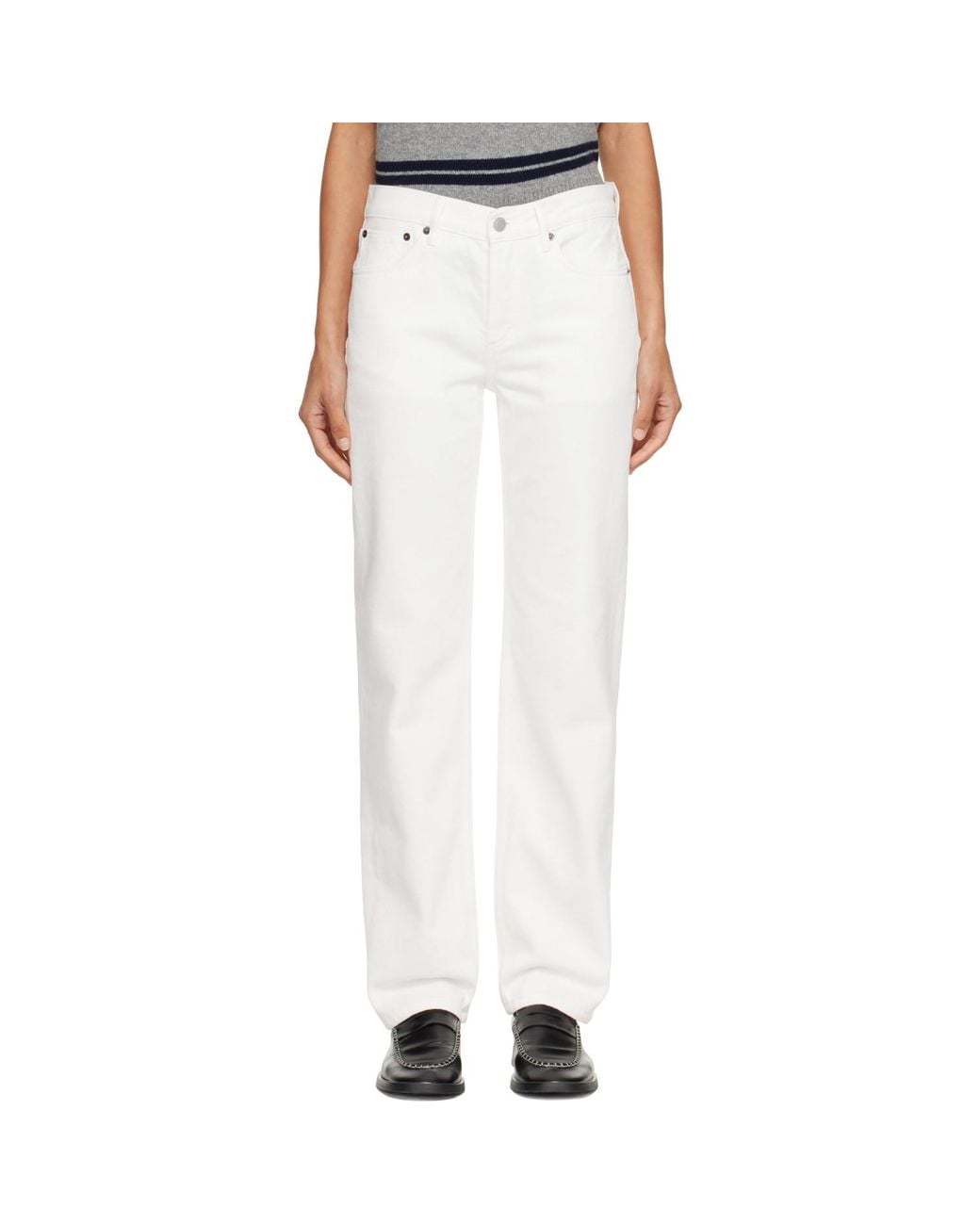 Still Here White Straight-Leg Life Jeans