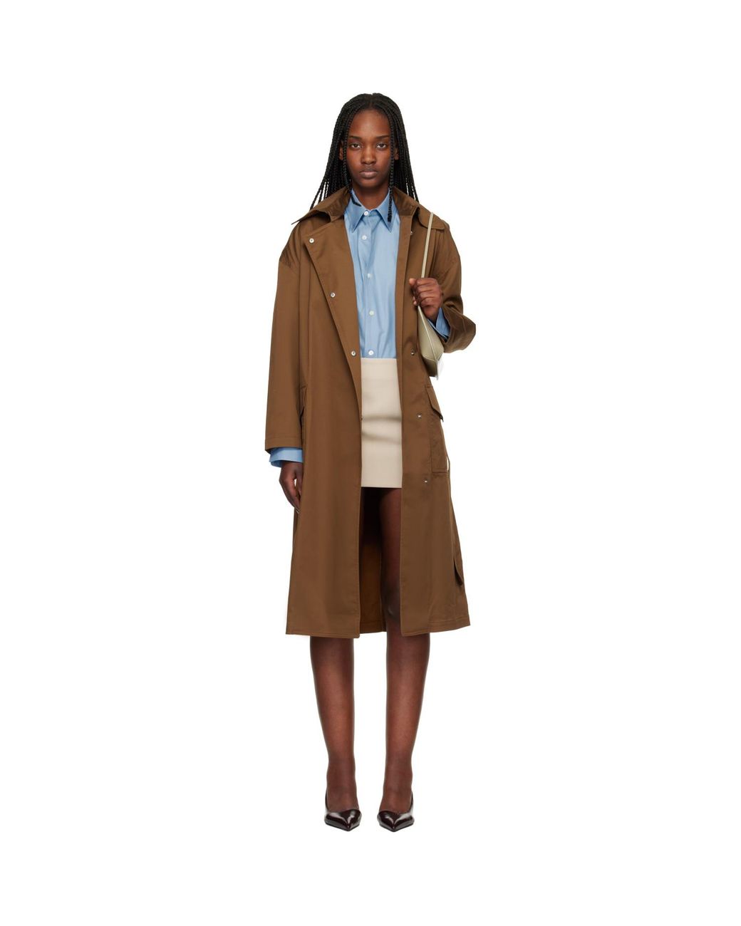 Rag & Bone Black Tan Rue Cotton Trench Coat