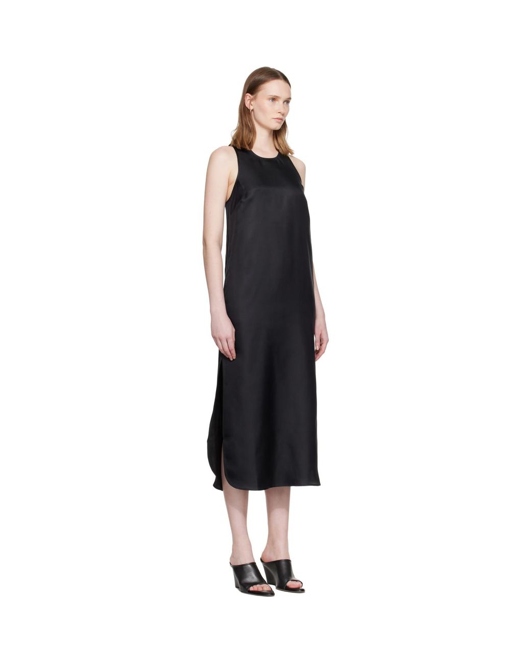 Loulou de Saison Black Paloma Silk Maxi Dress