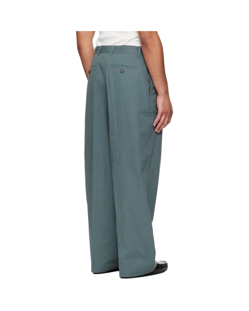 Jil Sander Blue Cotton Drill Trousers for men