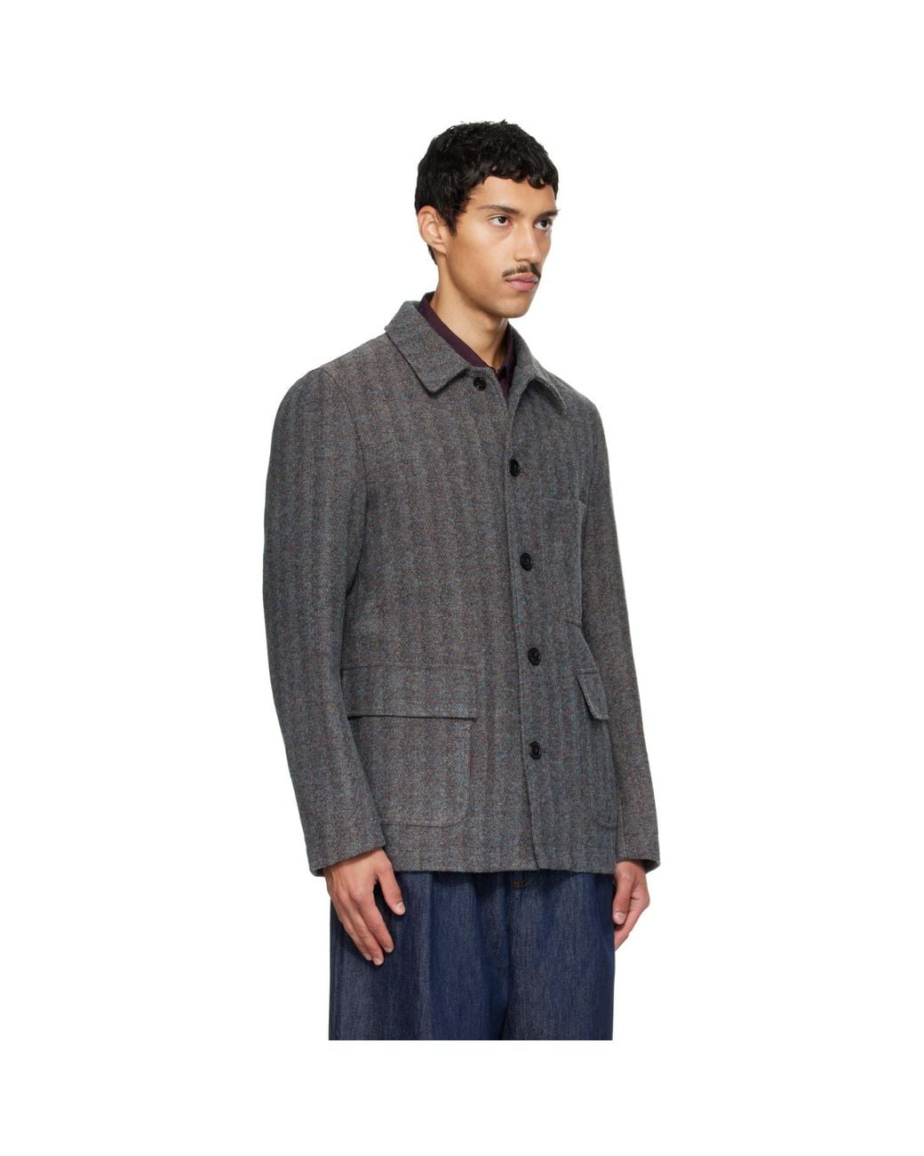 Dries Van Noten Gray Wool Jacket for men