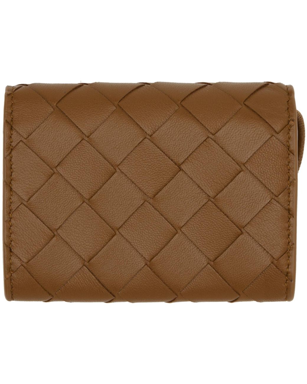 Bottega Veneta Black Tan Andiamo Small Envelope Card Holder