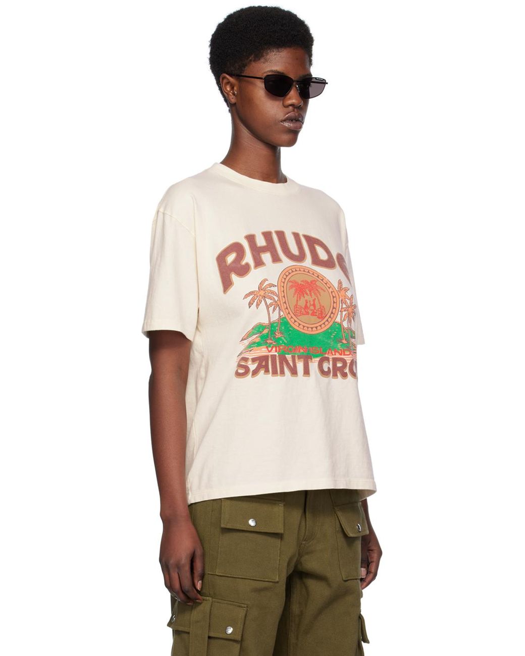 【関税込み】Rhude オフホワイト Saint-Croix Tシャツ Rhude Off-White 'Saint-Croix' T-Shirt - T-Shirts - BeyondStyle