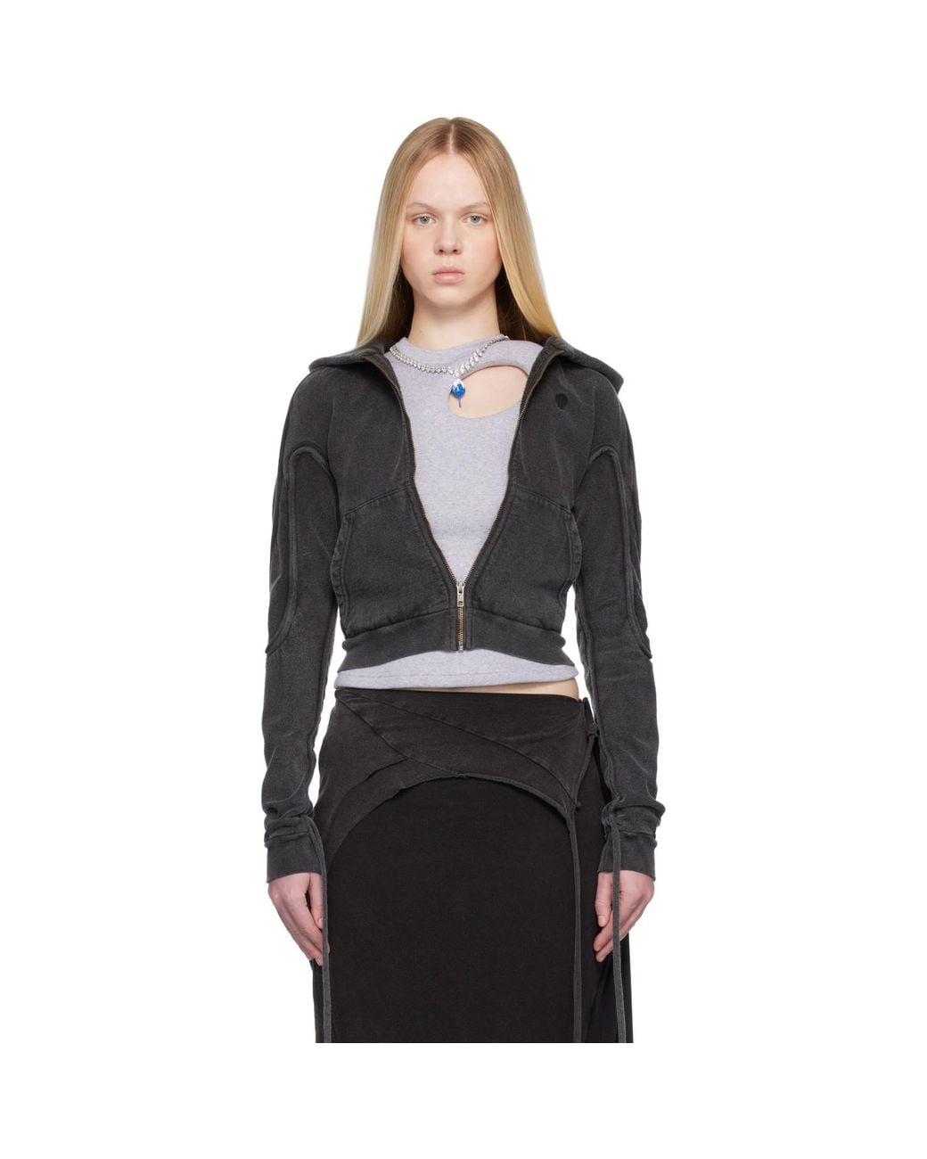 OTTOLINGER Black Fitted Zip Hoodie