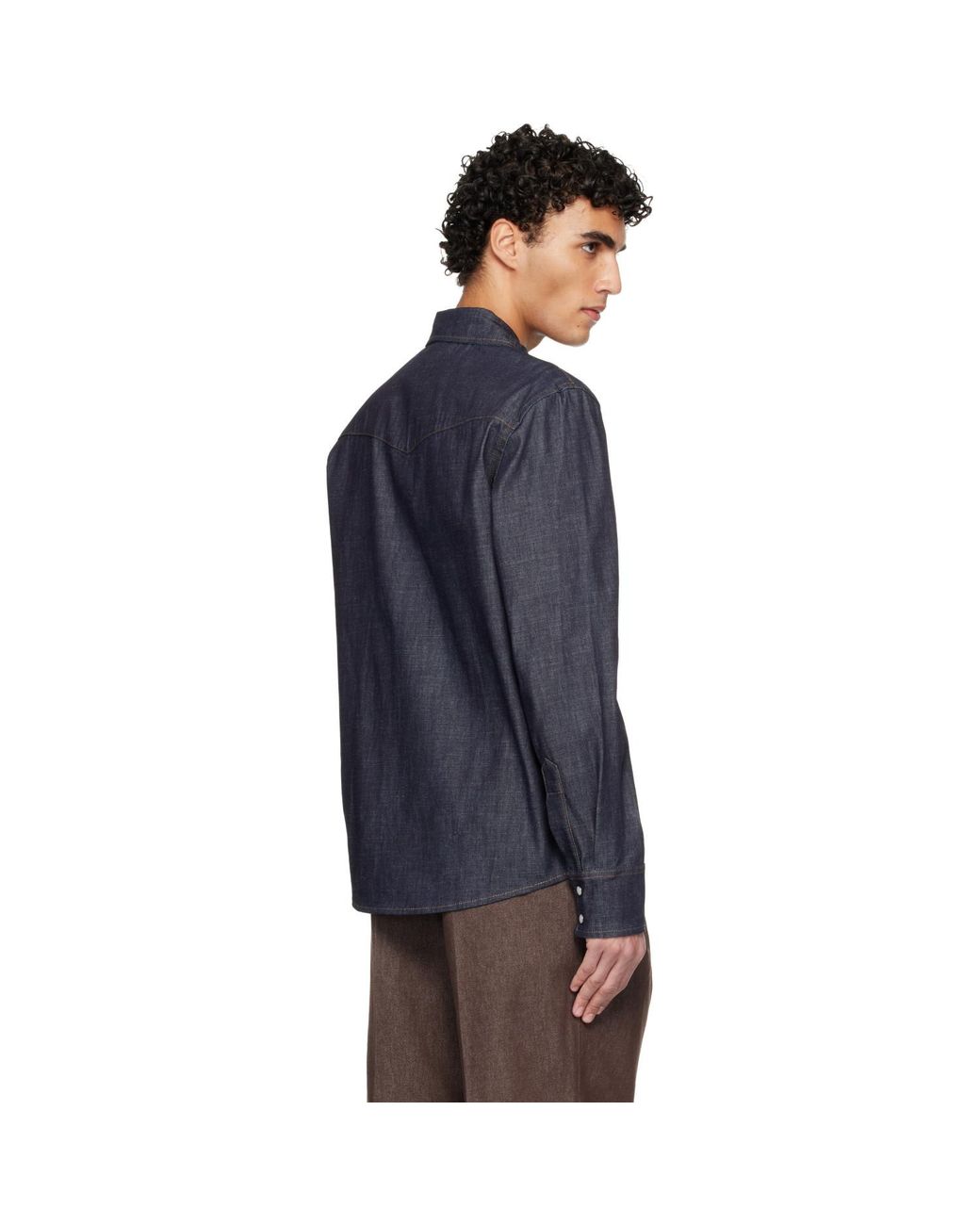 A.P.C. Blue Western Denim Shirt for men