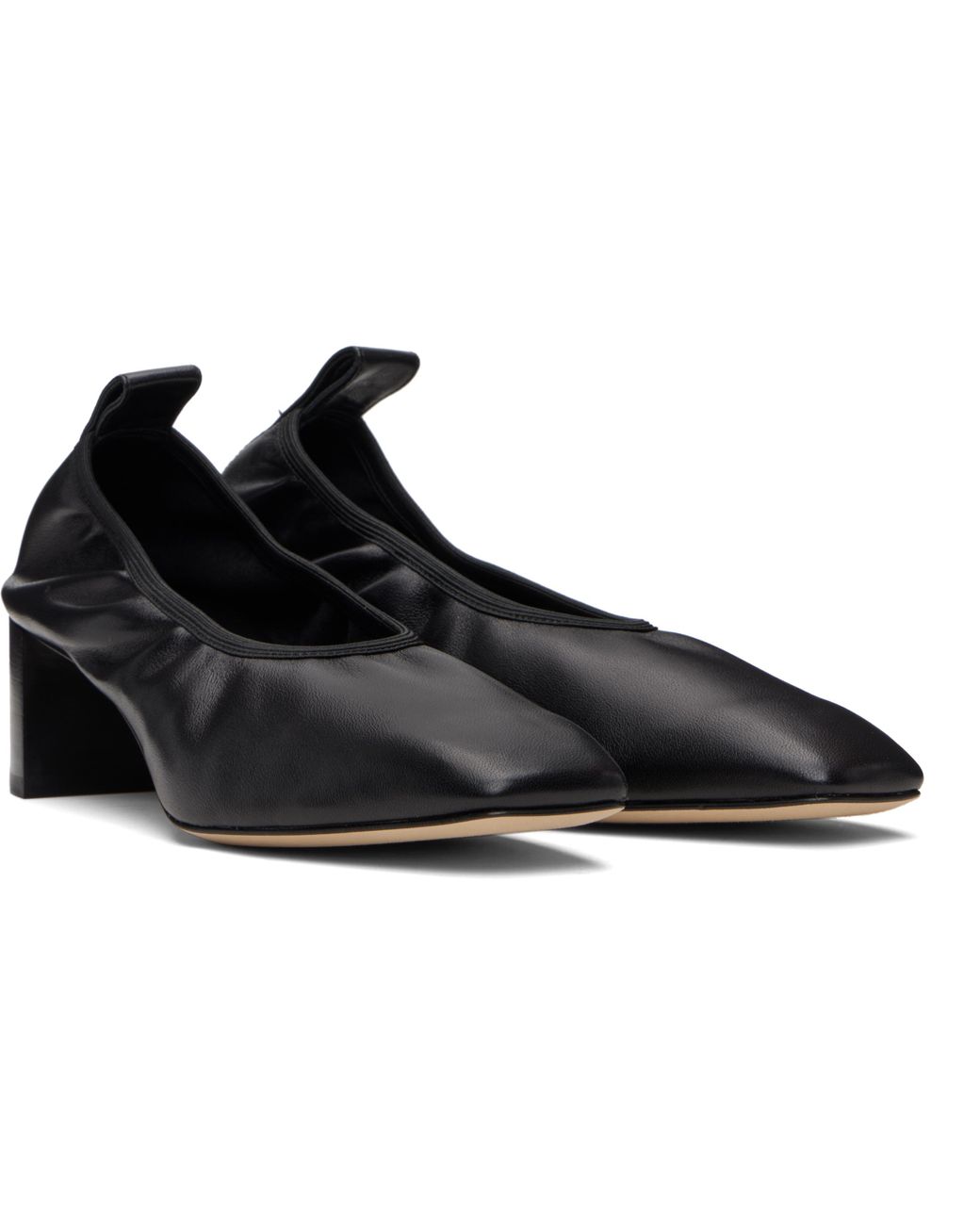 Aeyde Black Narissa Ruched Heels