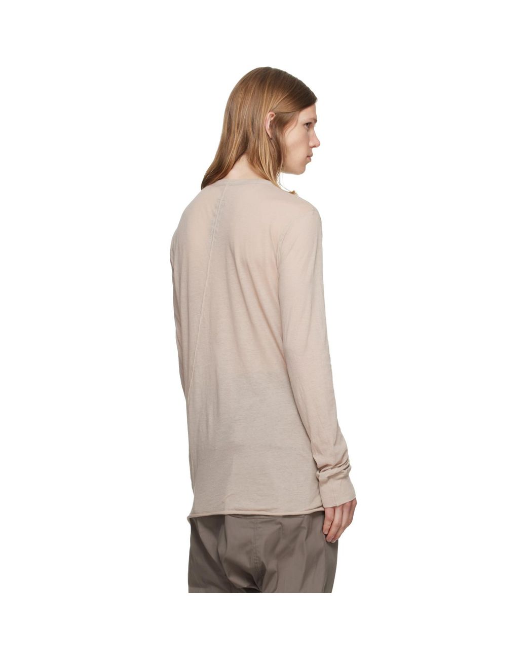 Rick Owens Natural Taupe Tower Basic Ls T-Shirt for men